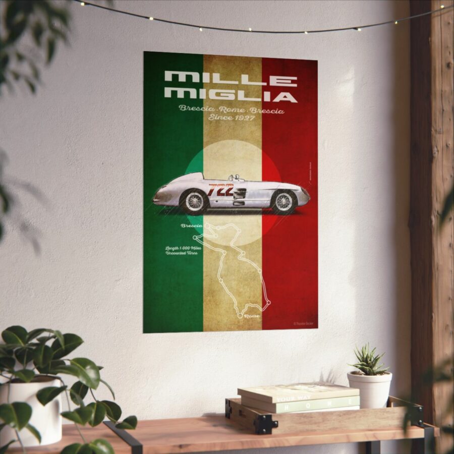 Mille Miglia, Mercedes-Benz 300SLR, Poster WEC & Le Mans Memorabilia