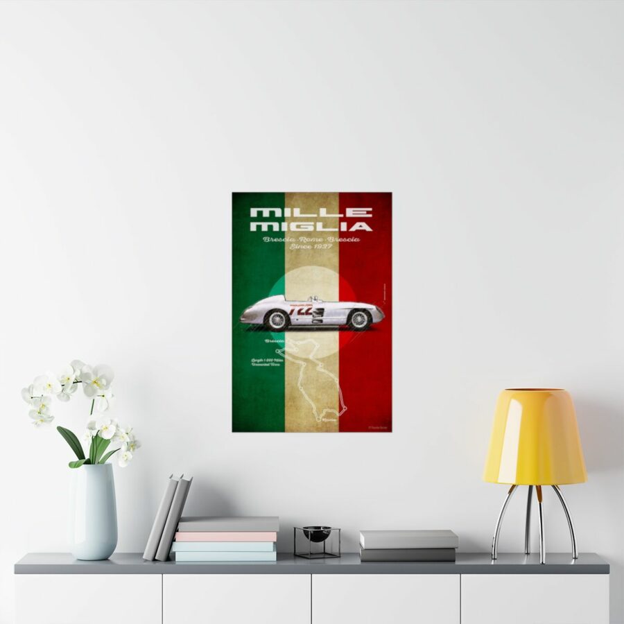 Mille Miglia, Mercedes-Benz 300SLR, Poster WEC & Le Mans Memorabilia