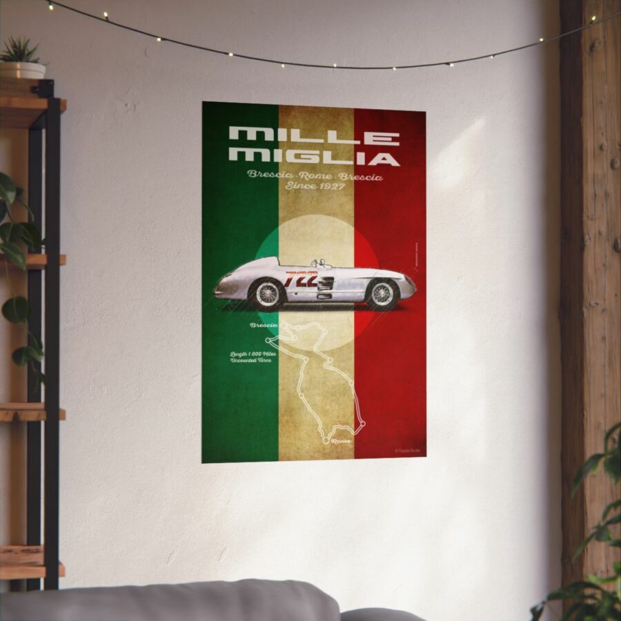 Mille Miglia, Mercedes-Benz 300SLR, Poster WEC & Le Mans Memorabilia