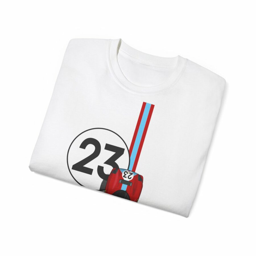 Ferrari 412P, Number 23, 100% Cotton T-Shirt Sports Car Racing Clothing