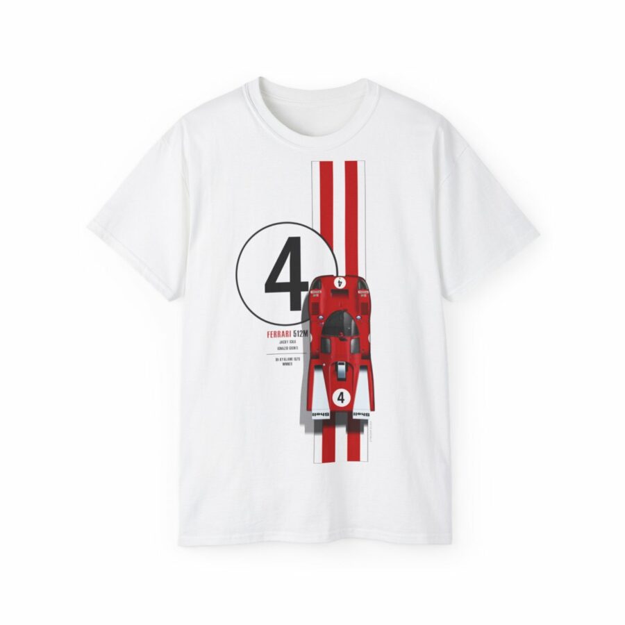 Ferrari 512M, Number 4, 100% Cotton, T-Shirt WEC & Le Mans Memorabilia