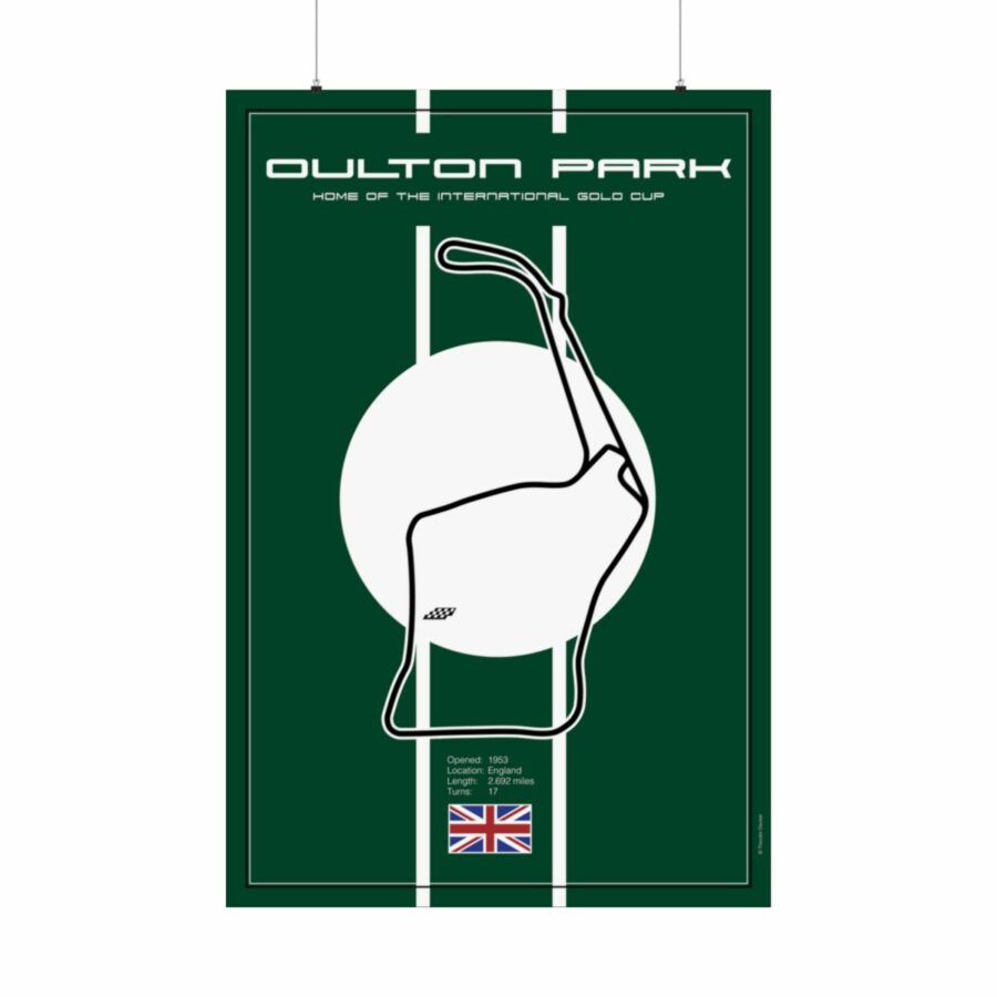 Oulton Park Racetrack, Poster Sports Car Racing Art