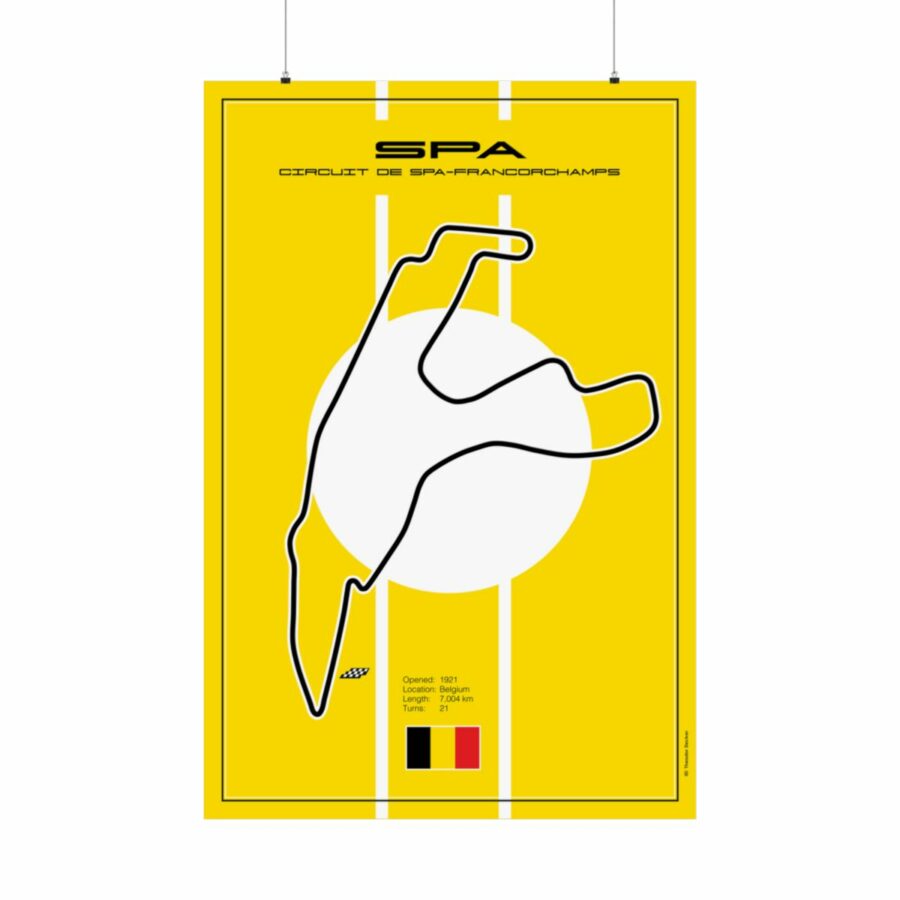 Spa Francorchamps Racetrack, Poster Belgium GP - Spa-Francorchamps Track Art