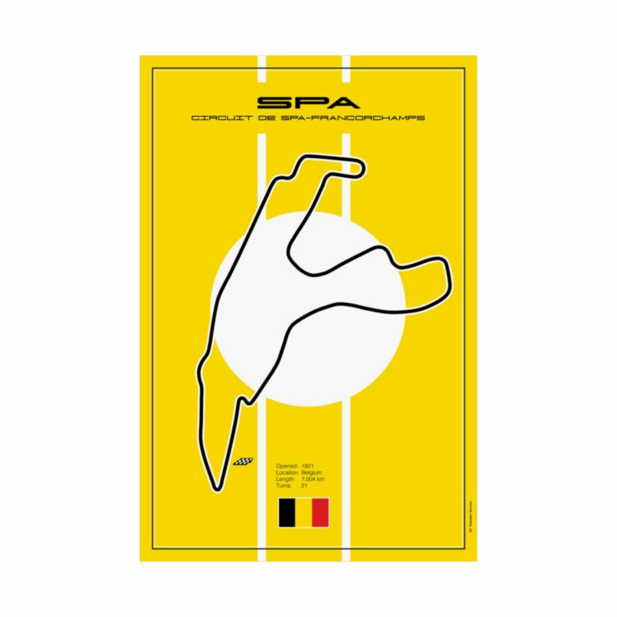 Spa Francorchamps Racetrack, Poster Belgium GP - Spa-Francorchamps Track Art