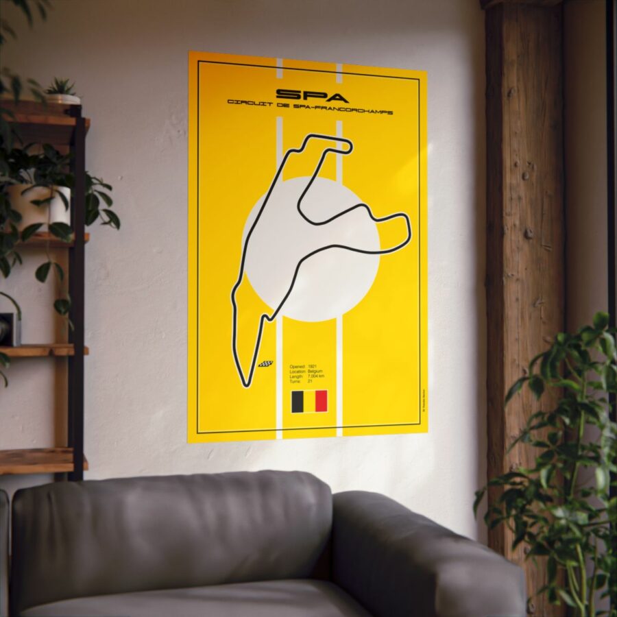 Spa Francorchamps Racetrack, Poster Belgium GP - Spa-Francorchamps Track Art