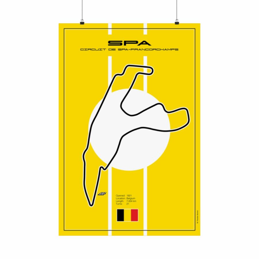 Spa Francorchamps Racetrack, Poster Belgium GP - Spa-Francorchamps Track Art