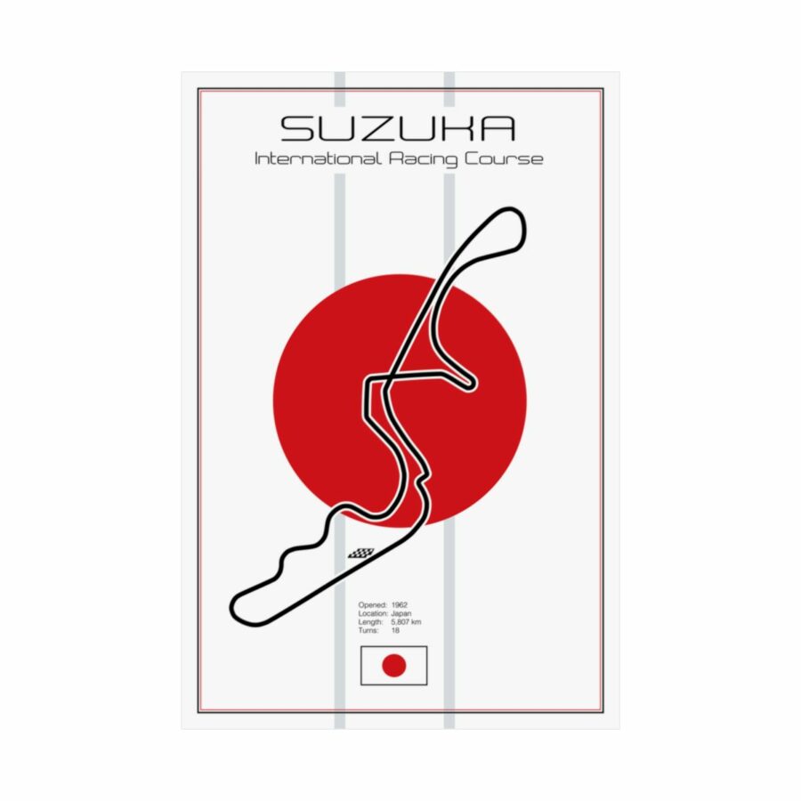Suzuka Racetrack, Poster F1 Art