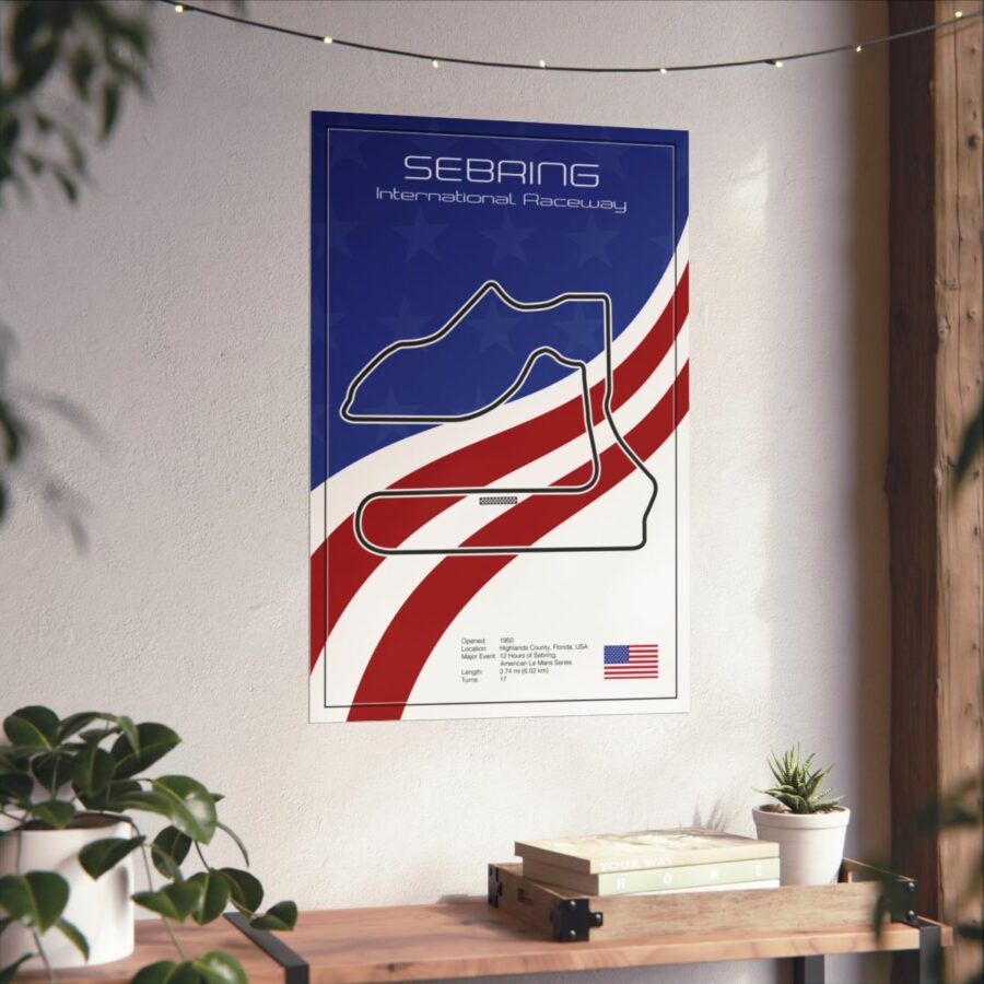 Sebring International Raceway, Poster Sports Car Racing Art