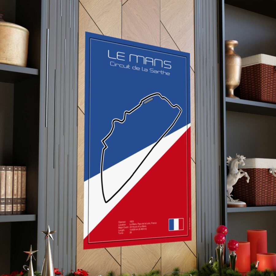 Le Mans Racetrack, Poster Sports Car Racing Art