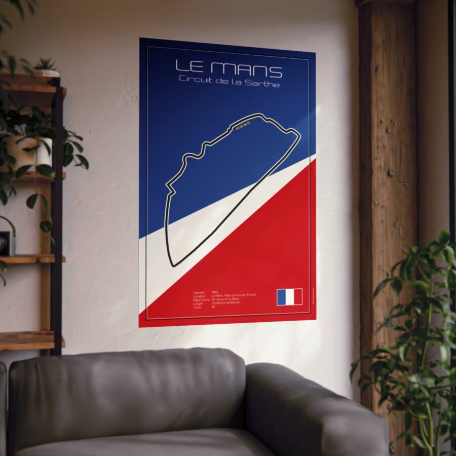Le Mans Racetrack, Poster Sports Car Racing Art