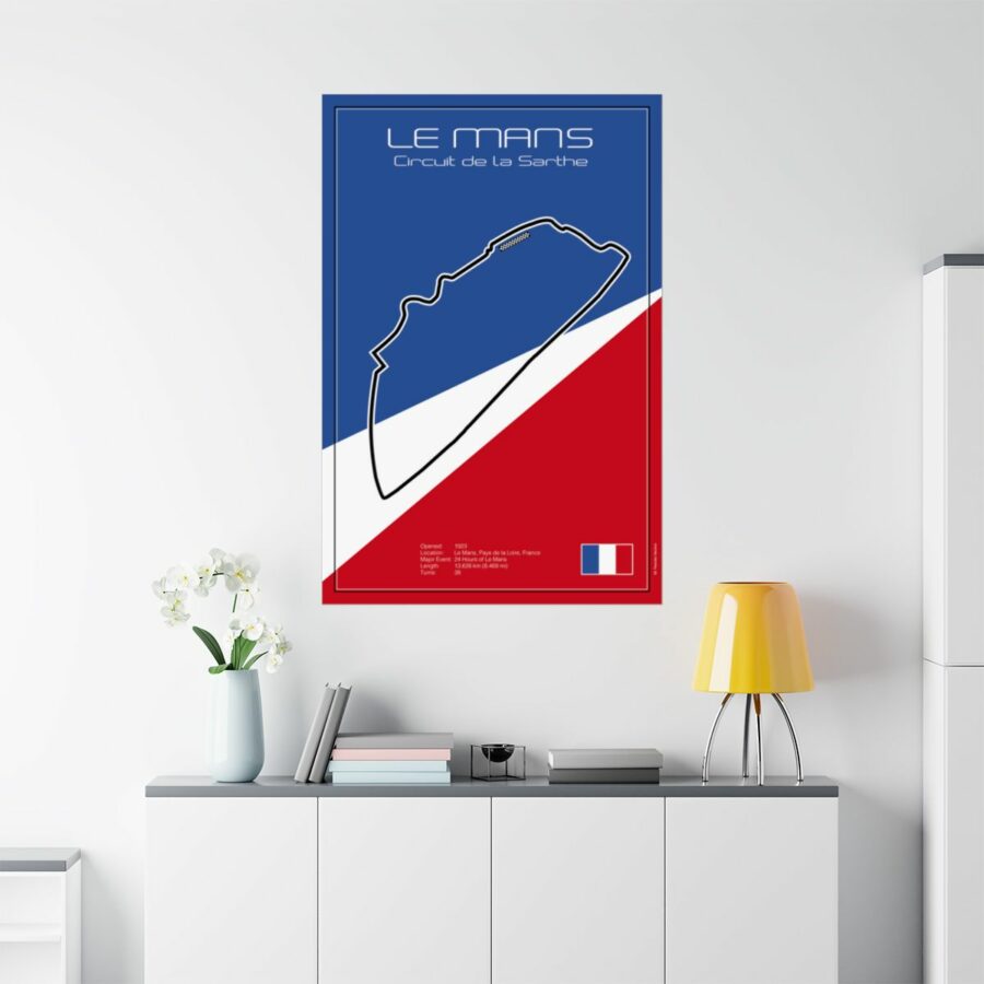 Le Mans Racetrack, Poster Sports Car Racing Art