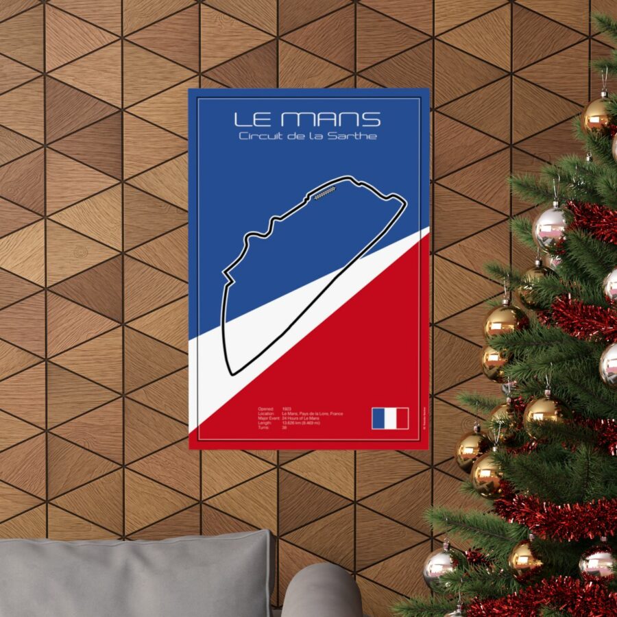 Le Mans Racetrack, Poster Sports Car Racing Art