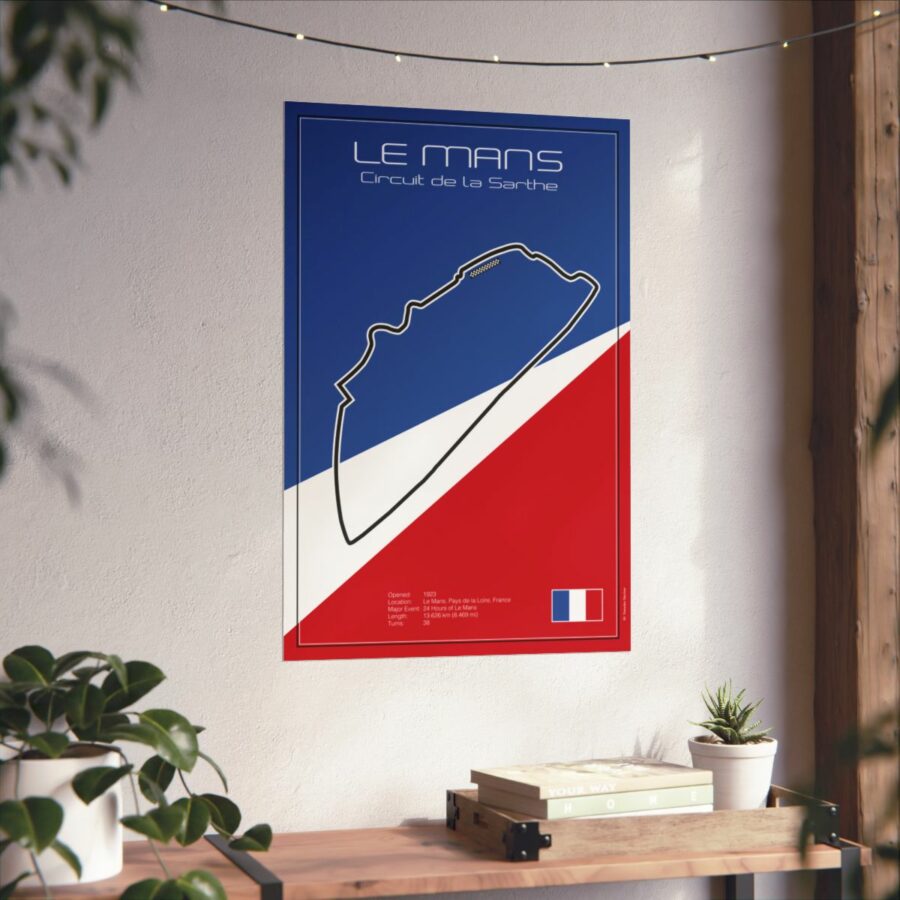 Le Mans Racetrack, Poster Sports Car Racing Art