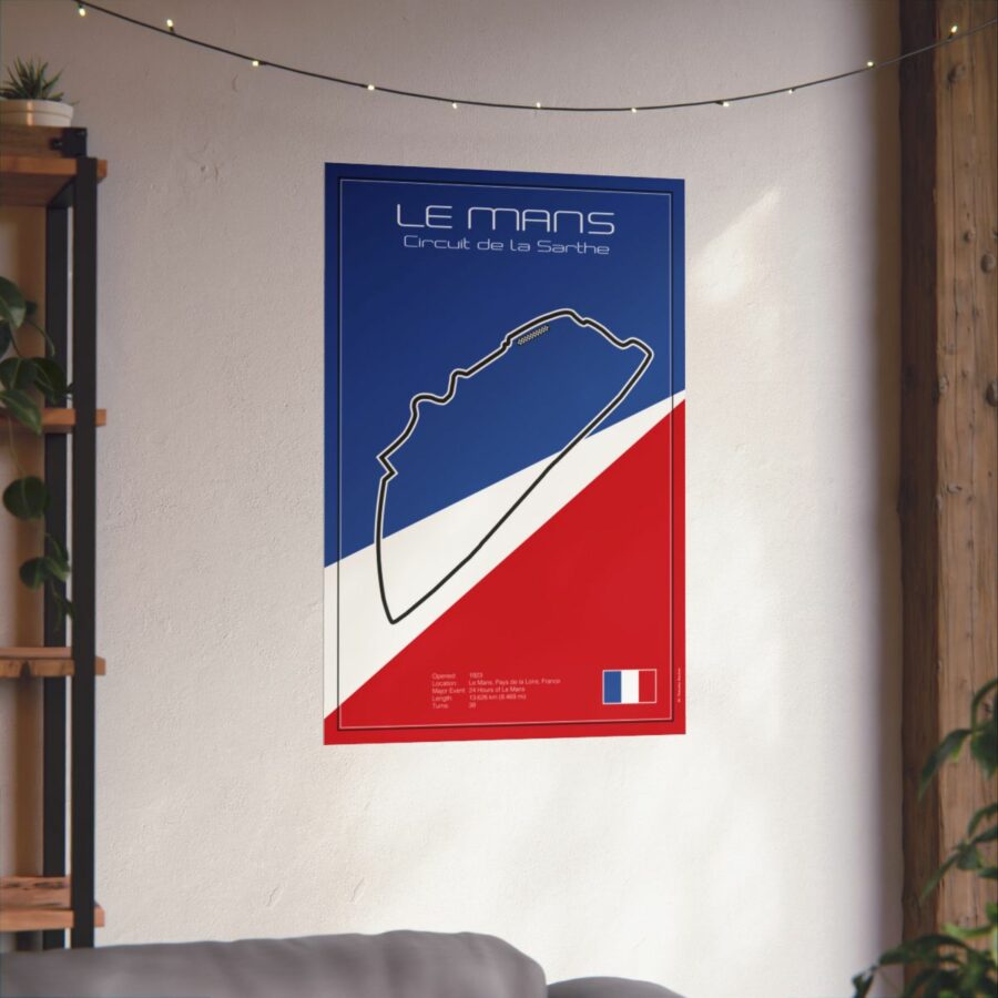 Le Mans Racetrack, Poster Sports Car Racing Art