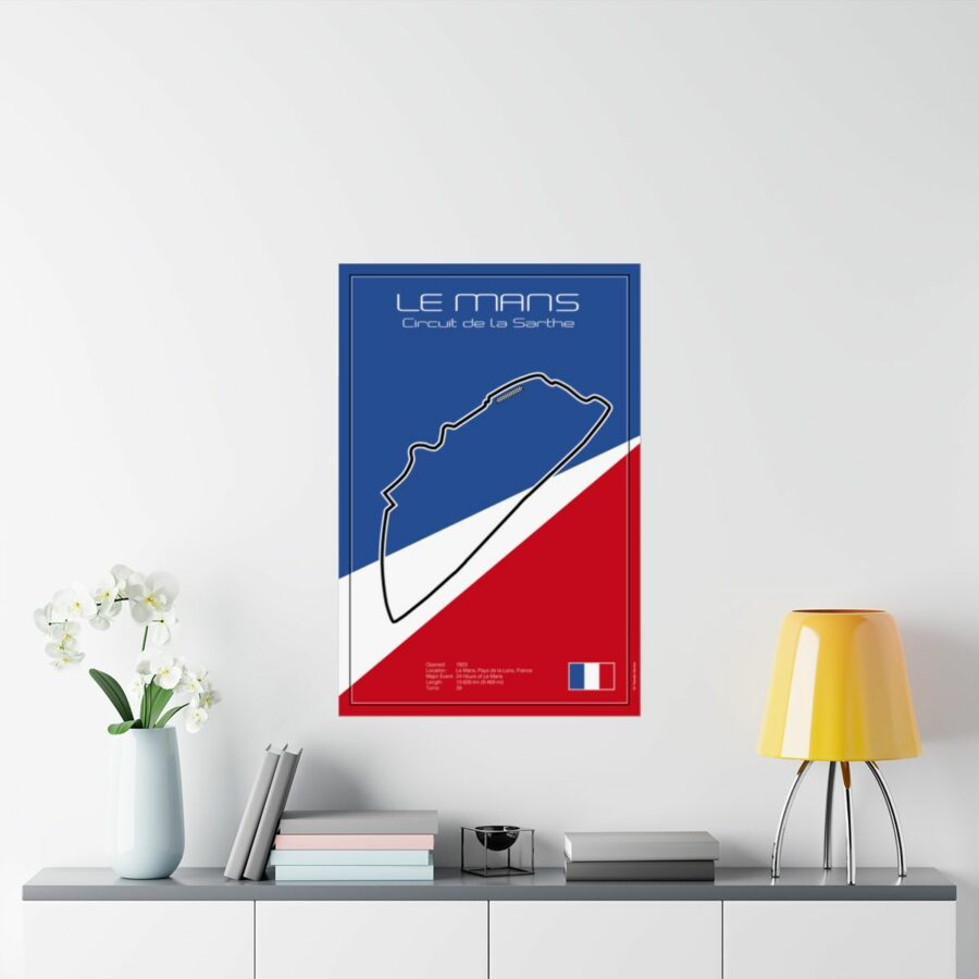 Le Mans Racetrack, Poster Sports Car Racing Art