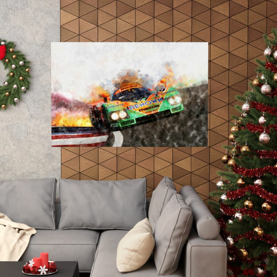 Mazda 787B on Fire, Le Mans 1991, Poster Mazda