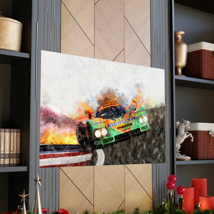 Mazda 787B on Fire, Le Mans 1991, Poster Mazda