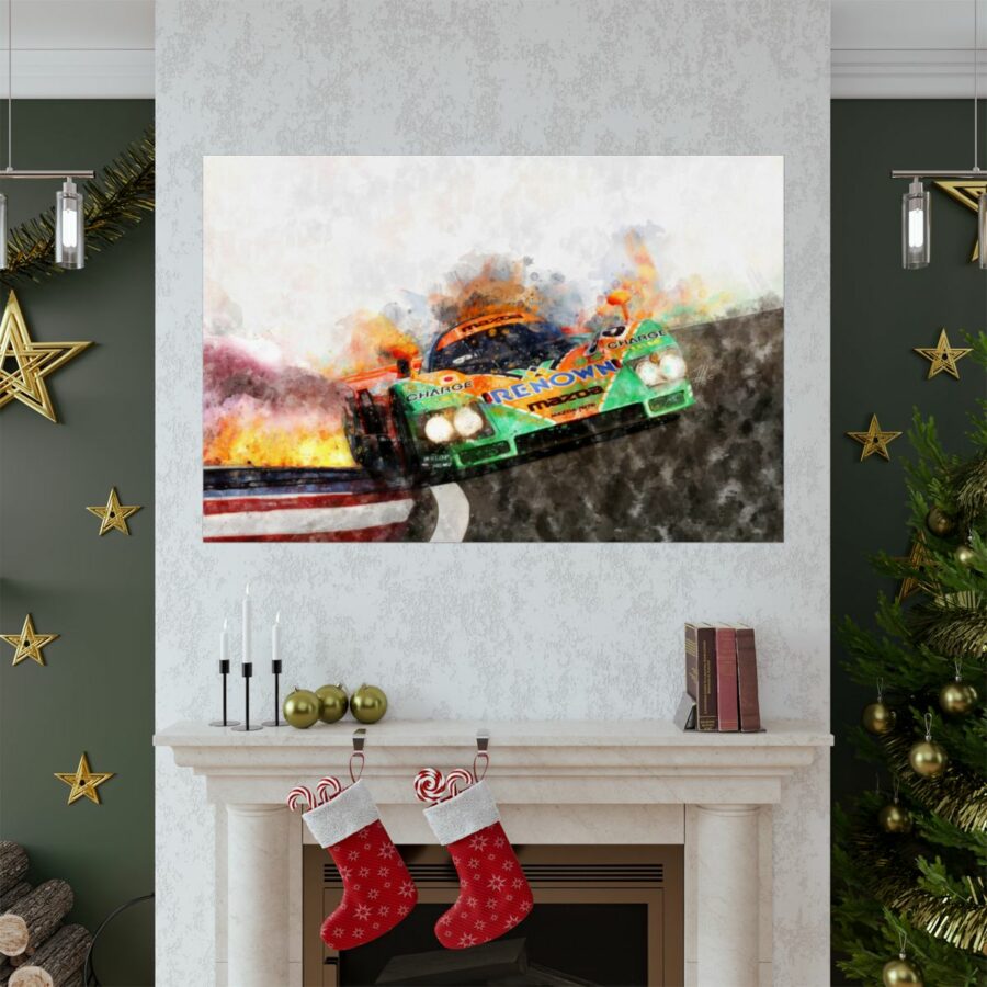 Mazda 787B on Fire, Le Mans 1991, Poster Mazda