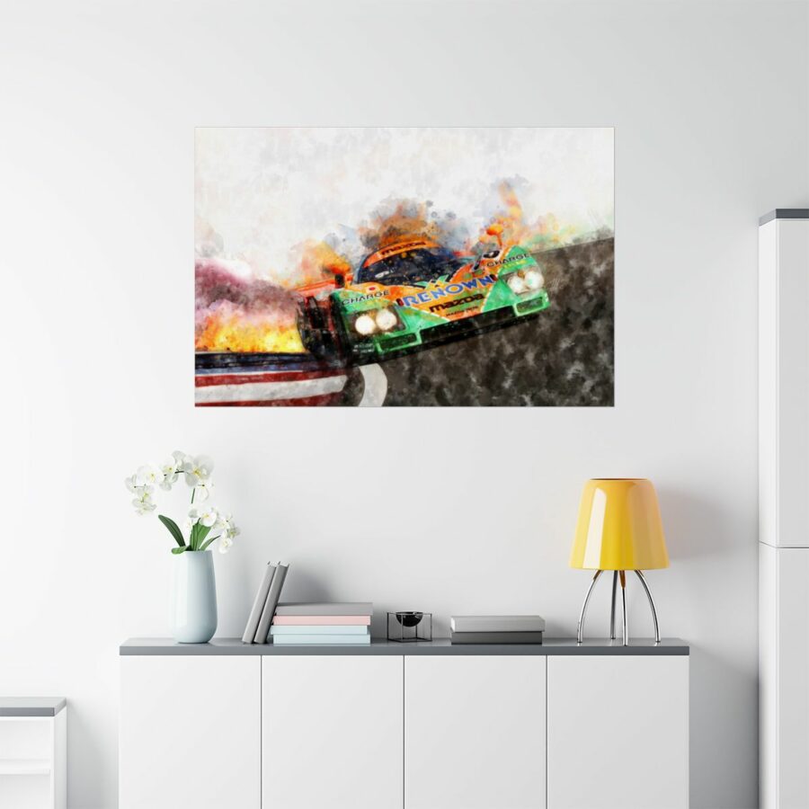 Mazda 787B on Fire, Le Mans 1991, Poster Mazda