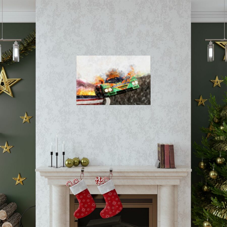 Mazda 787B on Fire, Le Mans 1991, Poster Mazda