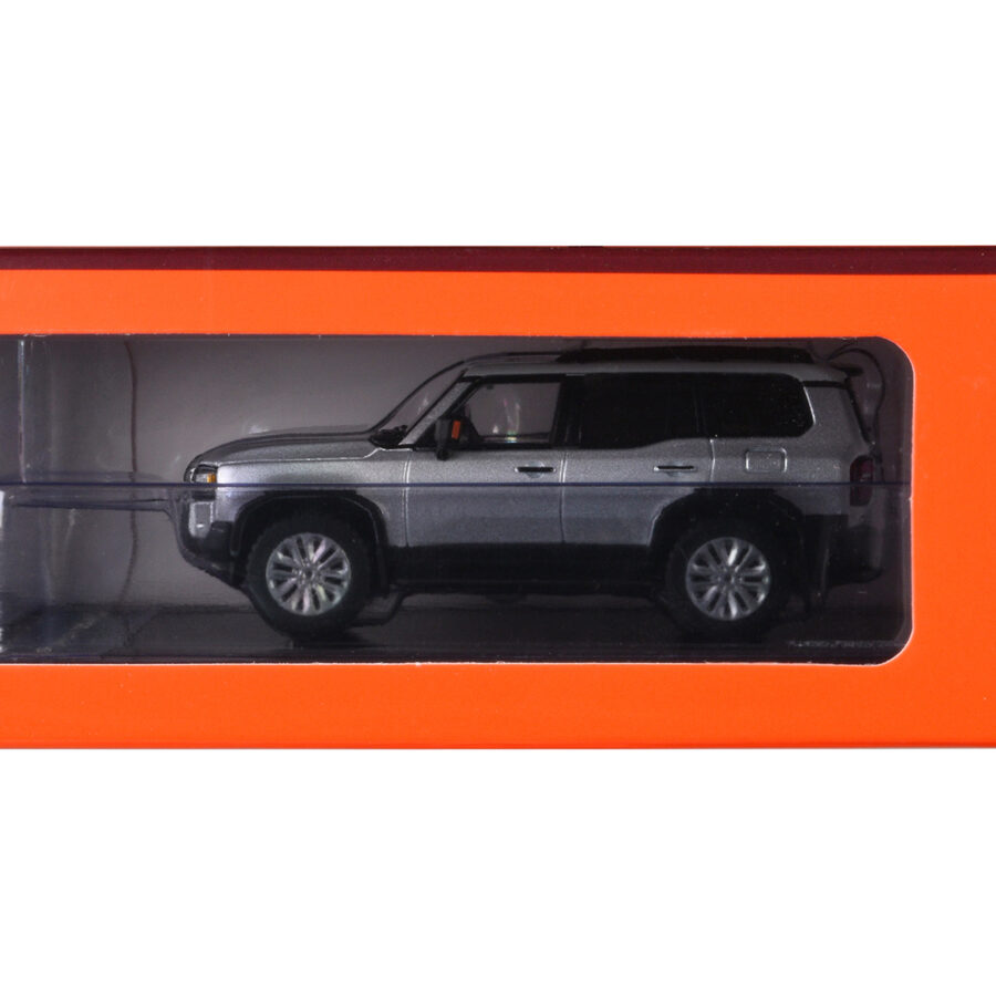 Toyota Land Cruiser Prado 250 Silver Metallic with White Top 1/64 Diecast Model Car by GCD Automotive