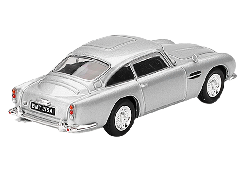 Aston Martin DB5 RHD (Right Hand Drive) Birch Silver Metallic 007 James Bond "Thunderball" (1965) Movie Limited Edition 1/64 Diecast Model Car by Mini GT Automotive