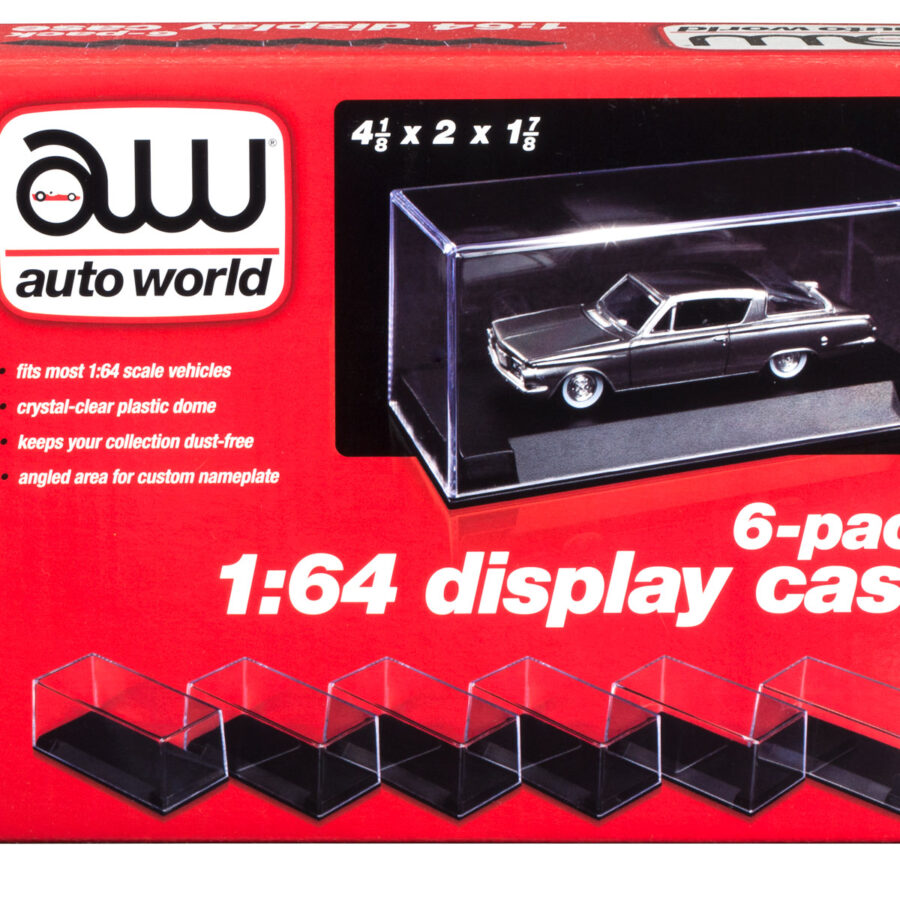 6 Collectible Display Show Cases for 1/64 Scale Model Cars by Auto World Automotive