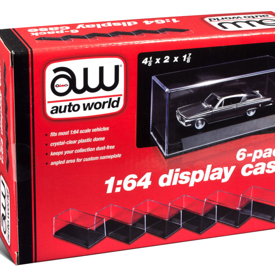 6 Collectible Display Show Cases for 1/64 Scale Model Cars by Auto World Automotive