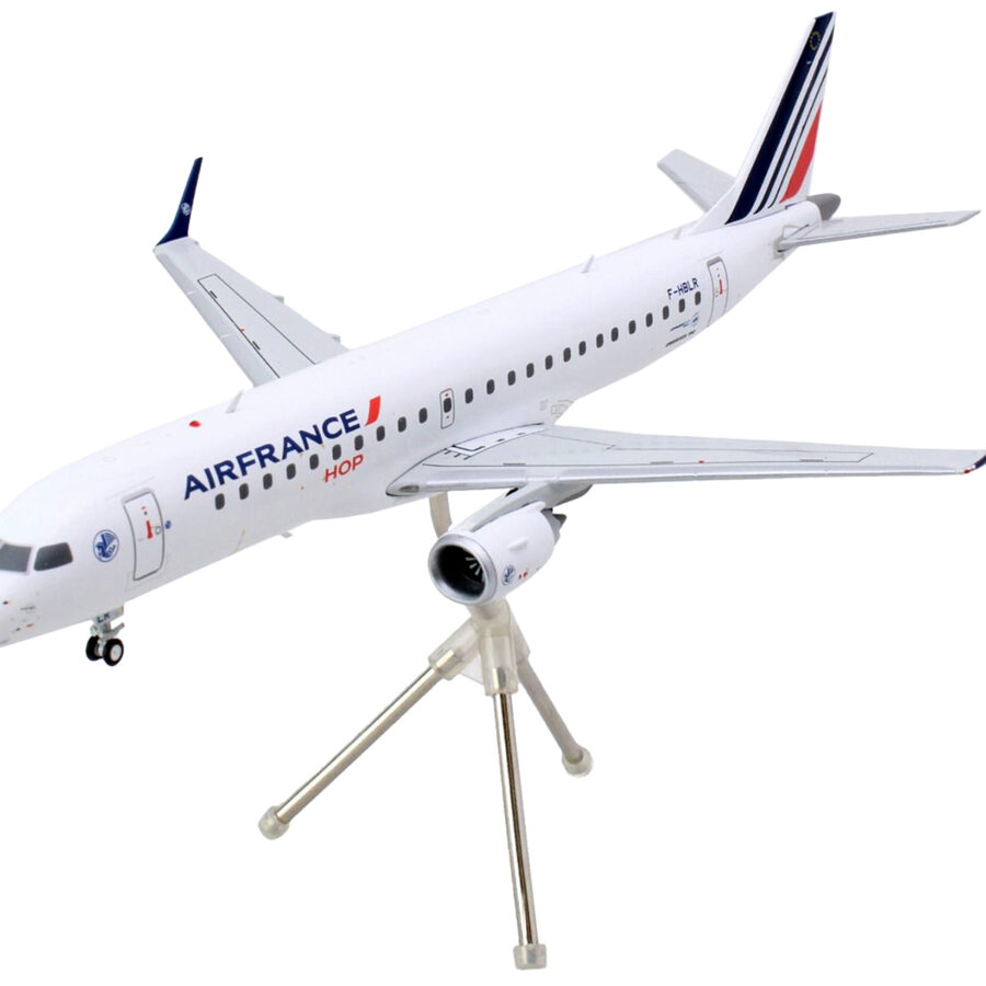 Embraer ERJ-190 Commercial Aircraft "Air France Hop" (F-HBLN) White with Striped Tail "Gemini 200" Series 1/200 Diecast Model Airplane by GeminiJets Automotive