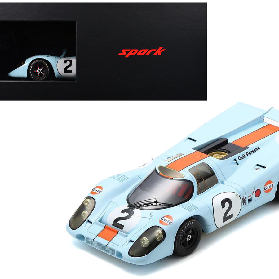 Porsche 917K #2 Pedro Rodriguez - Jackie Oliver "J.W. Automotive Engineering" Winner "24 Hours of Daytona" (1971) with Acrylic Display Case 1/18 Model Car by Spark Automotive