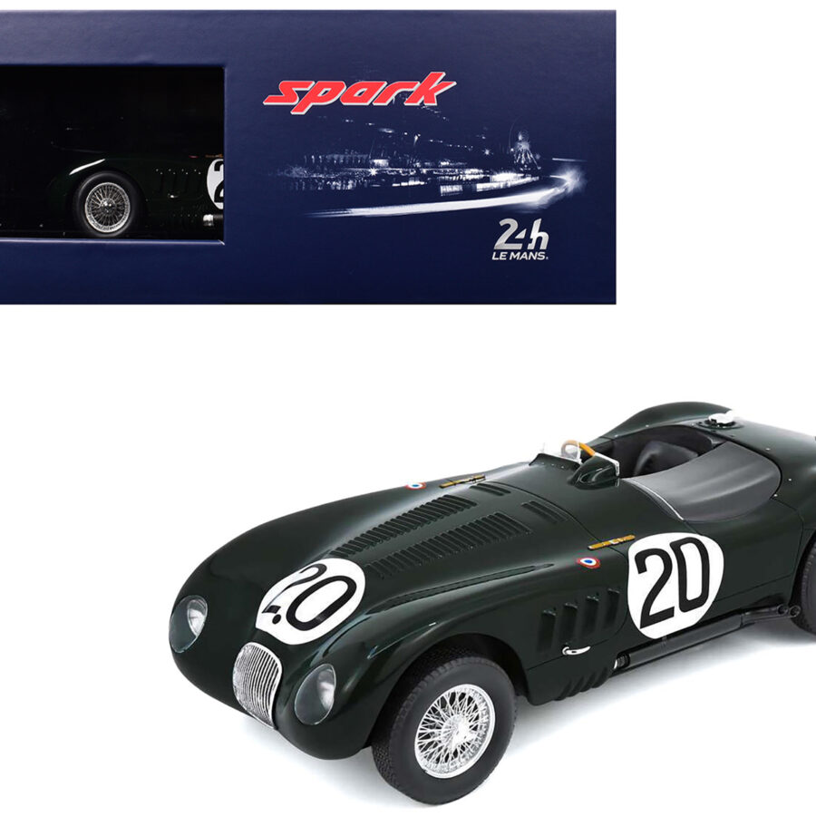 Jaguar XK 120 C #20 Peter Walker - Peter Whitehead "Jaguar Cars Ltd" Winner "24 Hours of Le Mans" (1951) with Acrylic Display Case 1/18 Model Car by Spark Automotive