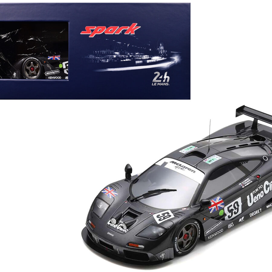 McLaren F1 GTR #59 Yannick Dalmas - Masanori Sekiya - JJ Lehto "Kokusai Kaihatsu Racing" Winner "24 Hours of Le Mans" (1995) with Acrylic Display Case 1/18 Model Car by Spark Automotive