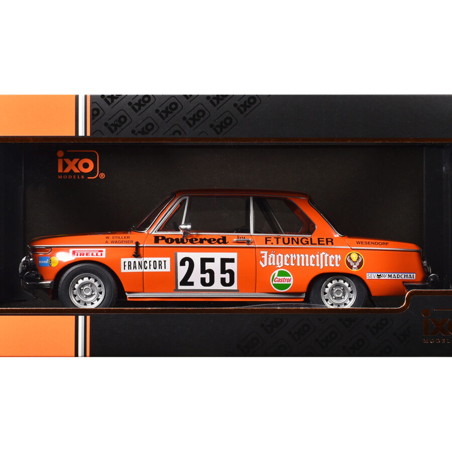 BMW 2002 #255 Wolfgang Stiller - Axel Wagener "Rallye Monte-Carlo" (1973) 1/18 Diecast Model Car by IXO Models Automotive