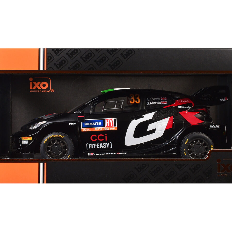 Toyota GR Yaris Rally1 Hybrid #33 Elfyn Evans - Scott Martin 2nd Place "Rally Sweden" (2024) 1/18 Diecast Model Car by IXO Models Automotive