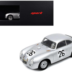Porsche 356 #26 Max Nathan - Helmut 'Helm' Glockler "Porsche KG" "24 Hours of Le Mans" (1956) with Acrylic Display Case 1/18 Model Car by Spark  by Diecast Mania