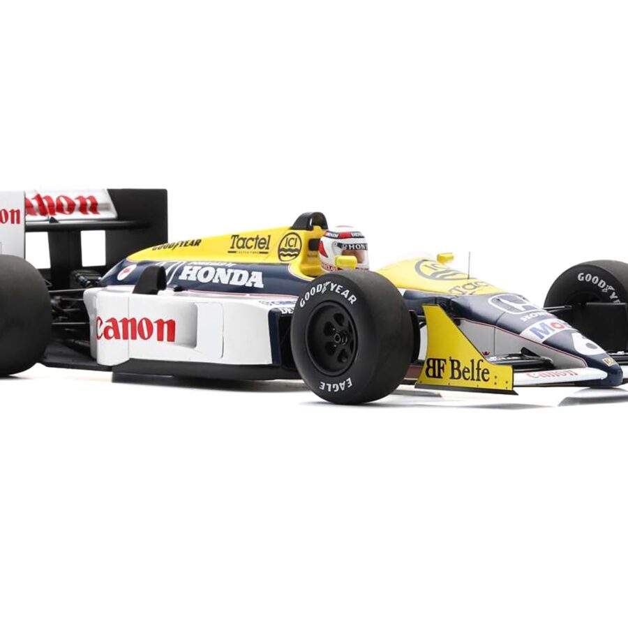 Williams FW11B #6 Nelson Piquet "Williams-Honda" Winner Formula One F1 "Italian GP" (1987) and Acrylic Display Case 1/18 Model Car by Spark Automotive
