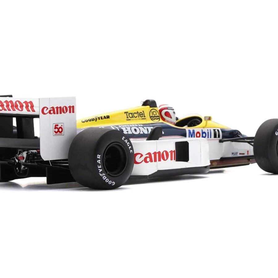 Williams FW11B #6 Nelson Piquet "Williams-Honda" Winner Formula One F1 "Italian GP" (1987) and Acrylic Display Case 1/18 Model Car by Spark Automotive