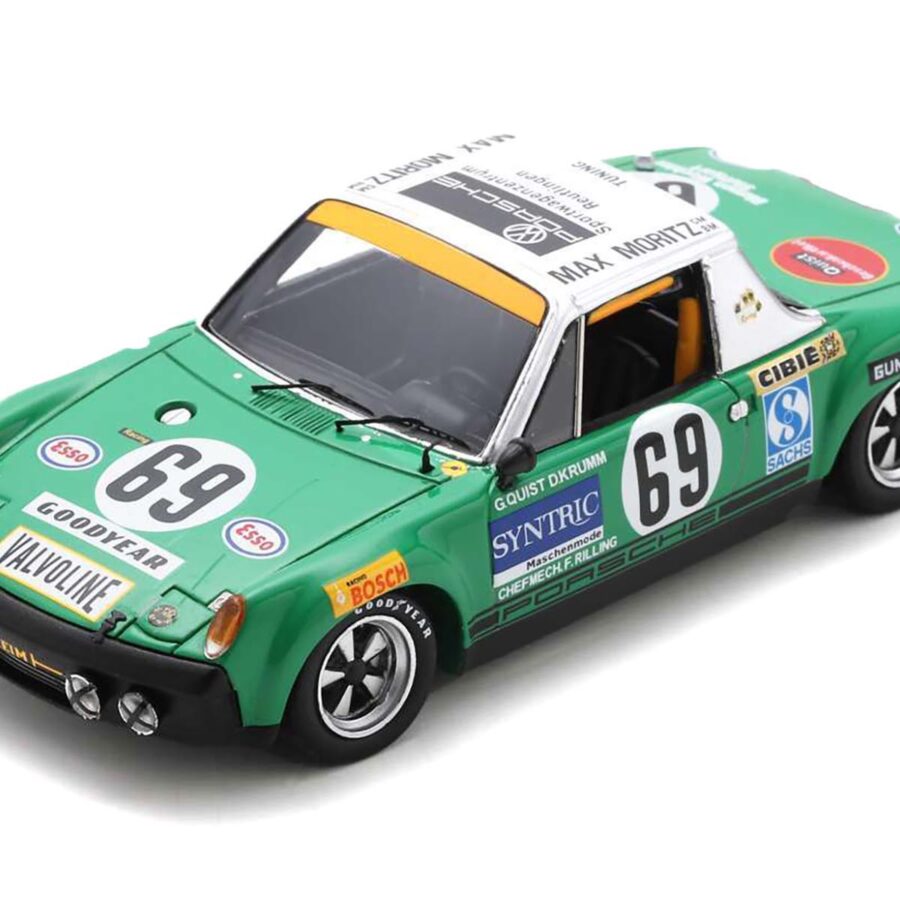 Porsche 914/6 #69 Gerd Quist - Dietrich Krumm "Autohaus Max Moritz GmbH" "24 Hours of Le Mans" (1971) and Acrylic Display Case 1/18 Model Car by Spark Automotive