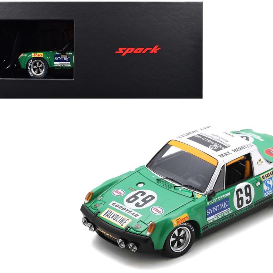 Porsche 914/6 #69 Gerd Quist - Dietrich Krumm "Autohaus Max Moritz GmbH" "24 Hours of Le Mans" (1971) and Acrylic Display Case 1/18 Model Car by Spark Automotive