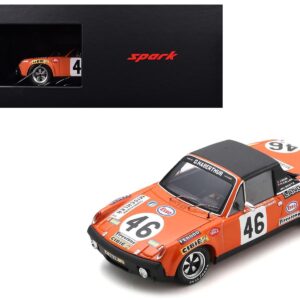 Porsche 914/6 #46 Paul Keller - Jean Sage "Ecurie Porsche Club Romand" "24 Hours of Le Mans" (1971) and Acrylic Display Case 1/18 Model Car by Spark  by Diecast Mania