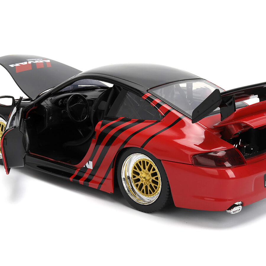 Porsche 911 GT3 RS (996) #33 "ADVAN" Black and Red "Hyper-Spec" Series 1/24 Diecast Model Car by Jada Automotive