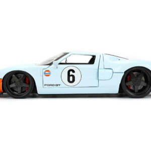 2005 Ford GT #6 "Gulf Oil" Light Blue with Orange Stripes "Hyper-Spec" Series 1/24 Diecast Model Car by Jada  by Diecast Mania