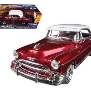 1950 Chevrolet Bel Air Metallic Dark Red Custom 1/18 Diecast Car Model by Motormax  by Diecast Mania