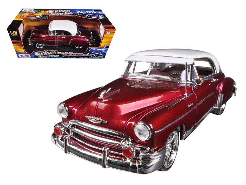 1950 Chevrolet Bel Air Metallic Dark Red Custom 1/18 Diecast Car Model by Motormax Automotive