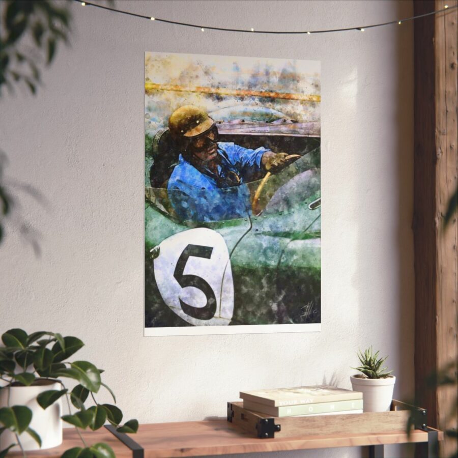 Carroll Shelby, 1959, Poster Sports Car Racing Art