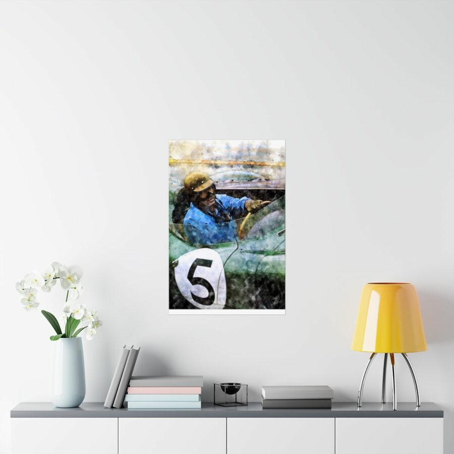 Carroll Shelby, 1959, Poster Sports Car Racing Art