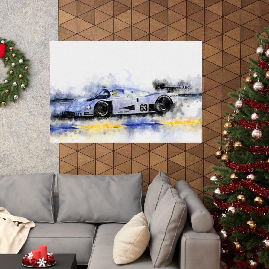 Sauber Mercedes C9, Poster Sports Car Racing Art