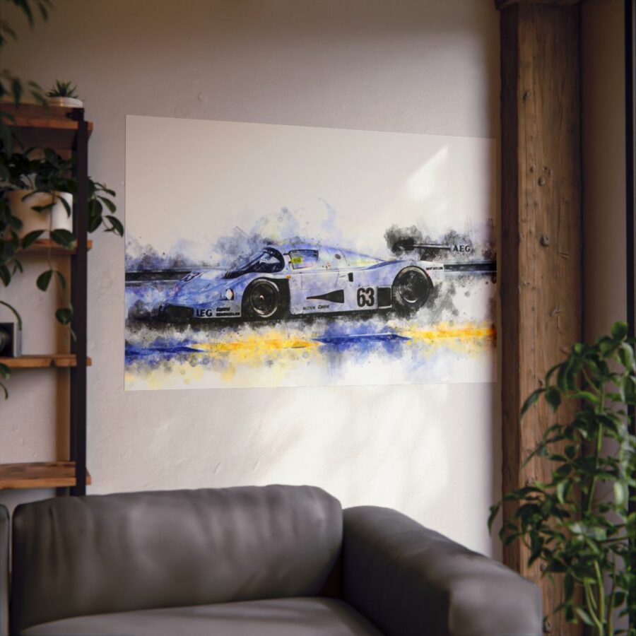 Sauber Mercedes C9, Poster Sports Car Racing Art