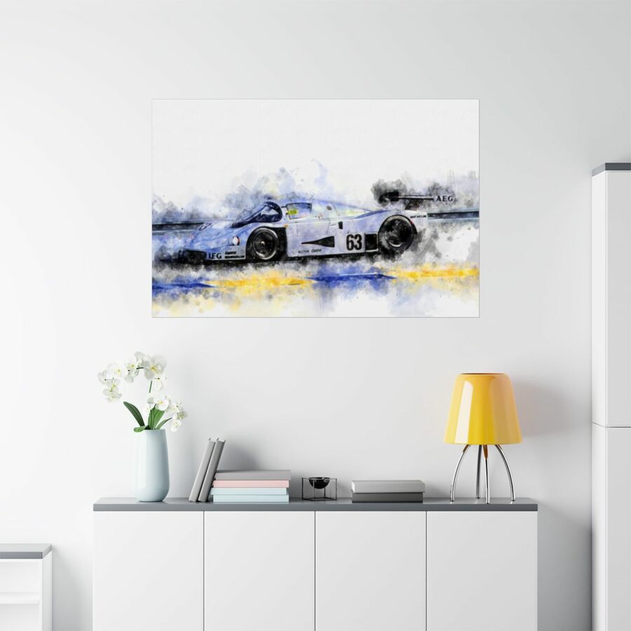 Sauber Mercedes C9, Poster Sports Car Racing Art