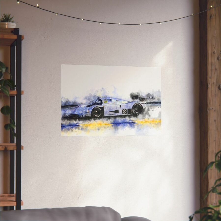 Sauber Mercedes C9, Poster Sports Car Racing Art
